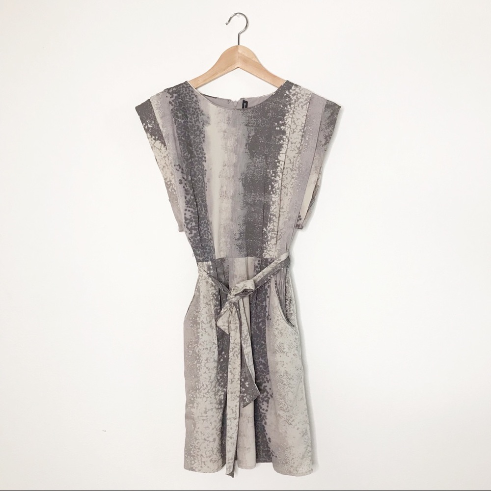 W118 by Walter Baker Gray Patterned Dress